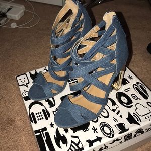 BAMBOO Shoes - Denim Heels BAMBOO Shoes - Denim Heels